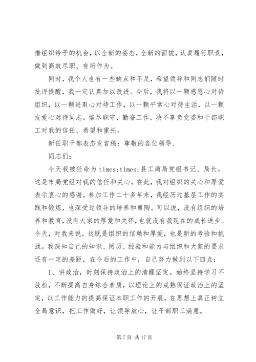 新任领导干部上岗表态讲话稿.docx