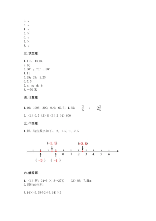 六年级下册数学期末测试卷精品（典优）.docx