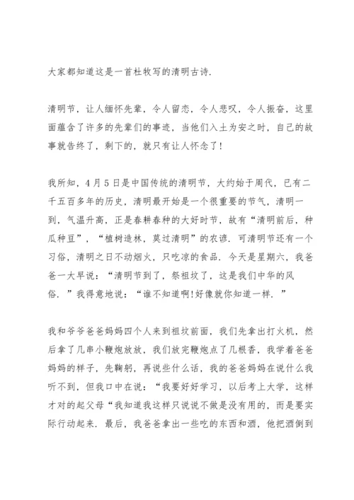 走进清明缅怀先烈主题演讲稿5篇.docx