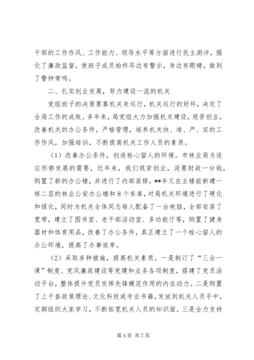 市林业局党组织创优争先事迹材料.docx