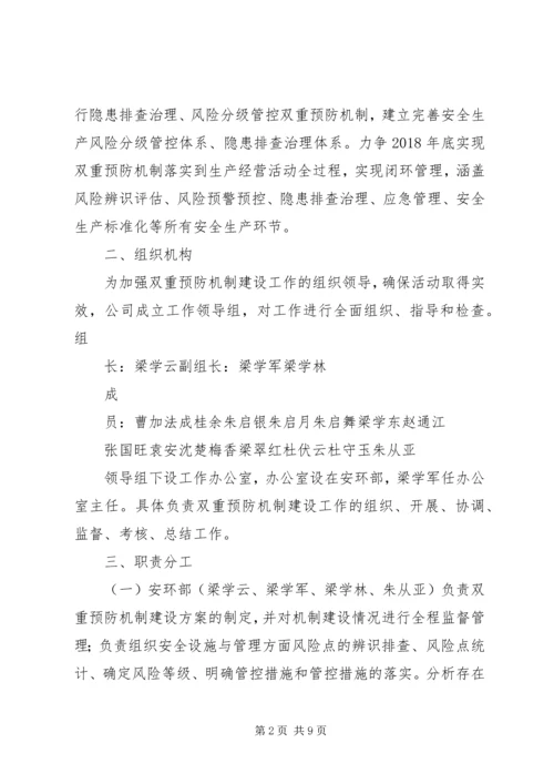 建立安全风险分级管控和隐患排查治理双重预防机制的方案 (2).docx