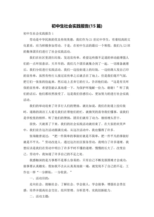 初中生社会实践报告(15篇).docx