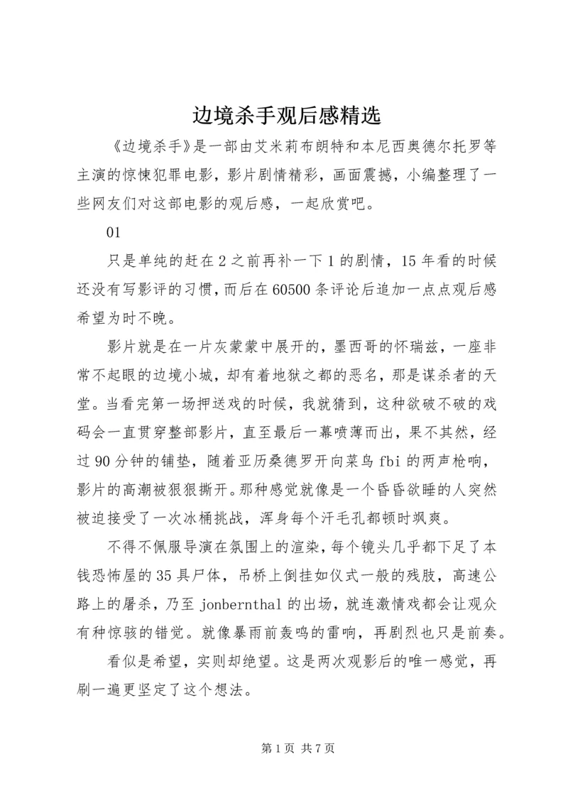 边境杀手观后感精选.docx