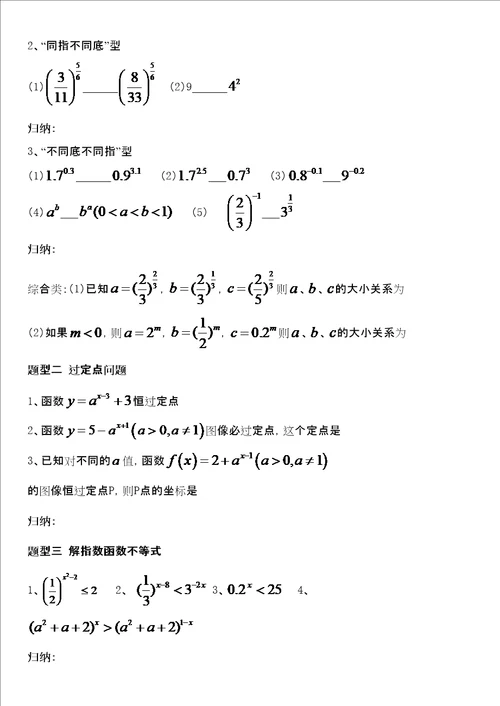 指数函数题型归纳