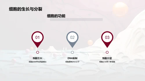 3D风生物医疗教学课件PPT模板