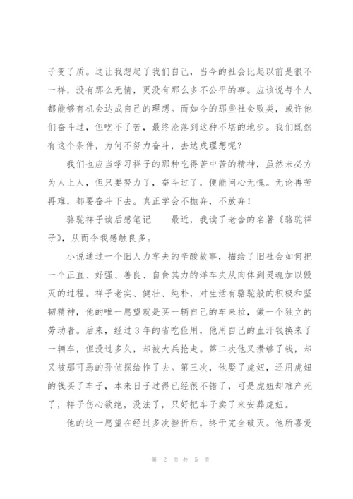 骆驼祥子读后感笔记.docx