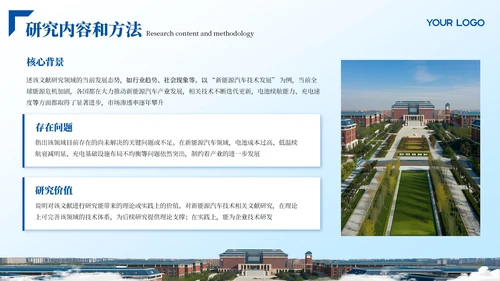 蓝色学术风文献汇报PPT模板