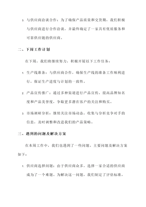 服装商品周工作汇报