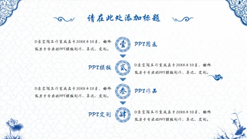 青花瓷中国风通用PPT模版