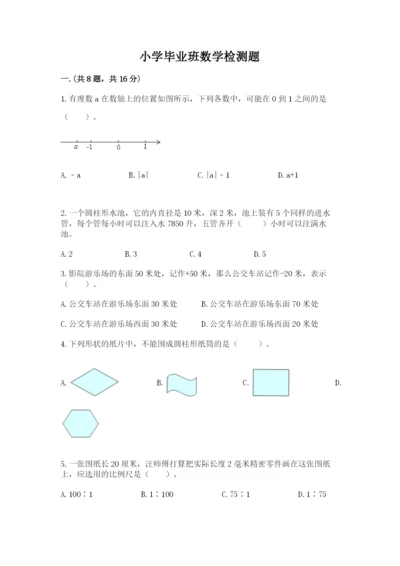 小学毕业班数学检测题带答案（精练）.docx