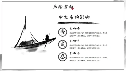 极简国风水墨中文系毕业答辩PPT模板