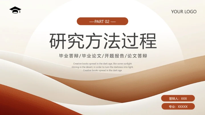 棕色咖色简约毕业论文答辩ppt模板