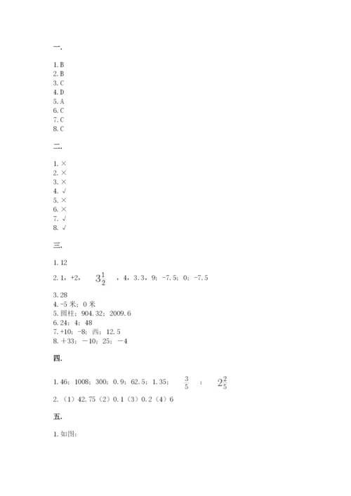 西师大版六年级数学下学期期末测试题精选答案.docx