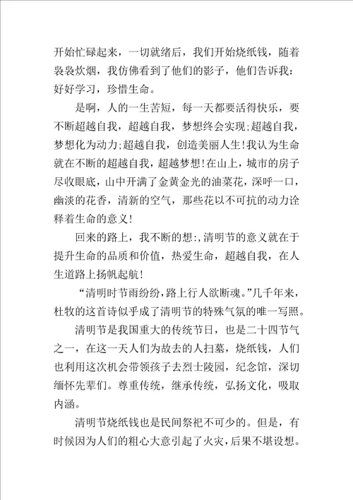 作文清明节扫墓510