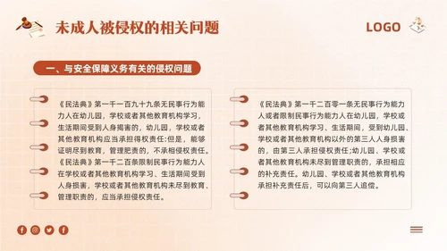 棕色卡通民法典进校园主题宣讲PPT模板宣传PPT动态PP