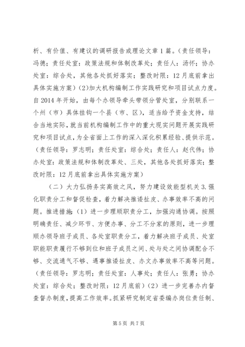 编制办公室群众路线教育整改方案.docx