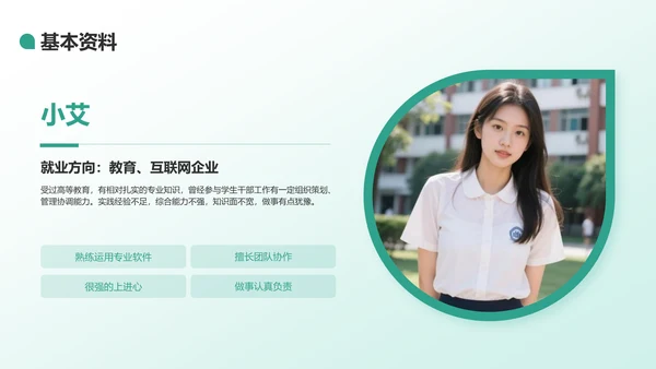 绿色商务风大学生职业规划生涯书PPT模板