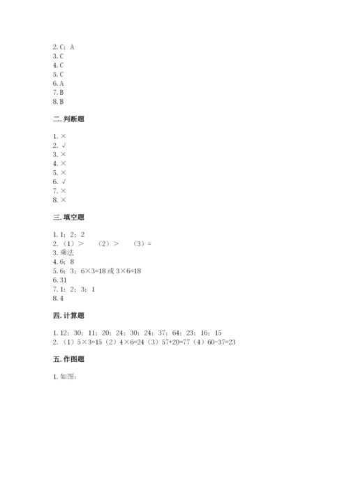 小学数学二年级上册期中测试卷附参考答案（能力提升）.docx