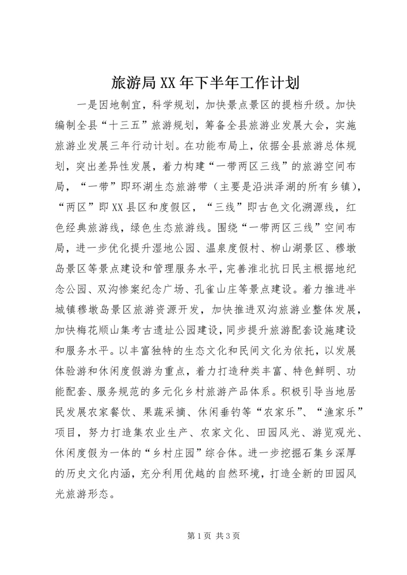 旅游局XX年下半年工作计划.docx