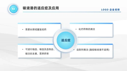 蓝色系微粒体风医疗输液港维护及注意事项培训PPT模板医疗护理