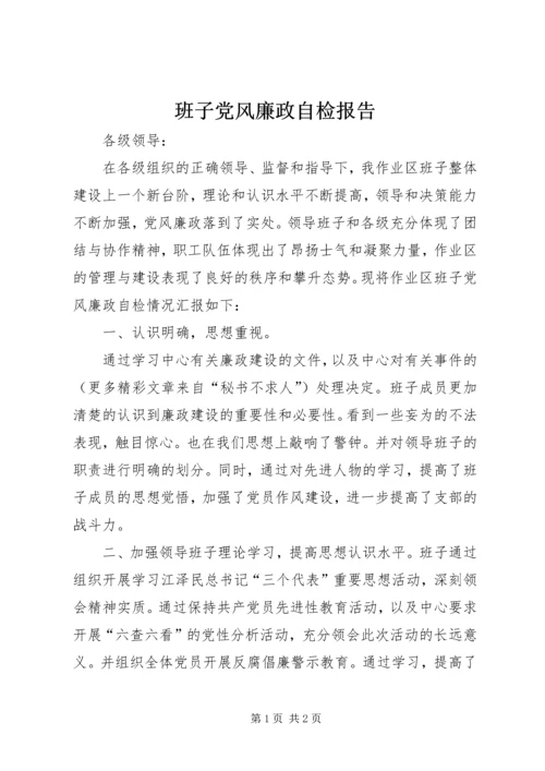 班子党风廉政自检报告 (2).docx