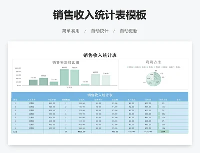 销售收入统计表模板