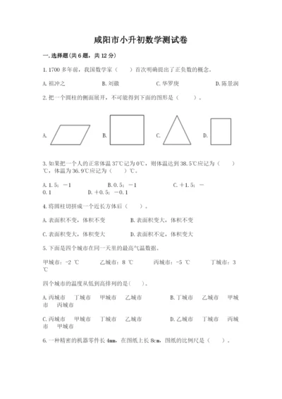 咸阳市小升初数学测试卷最新.docx