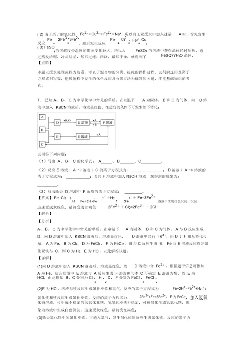 20202021高考化学知识点过关培优易错难题训练铁及其化合物及答案