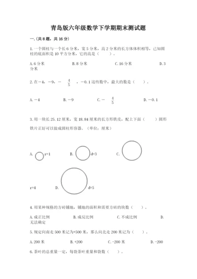 青岛版六年级数学下学期期末测试题完美版.docx