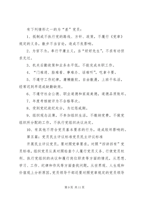 民主评议党员标准内容.docx