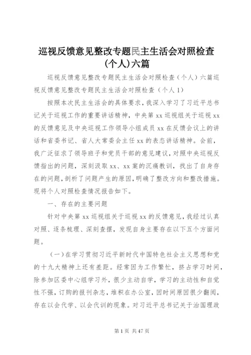 巡视反馈意见整改专题民主生活会对照检查(个人)六篇.docx