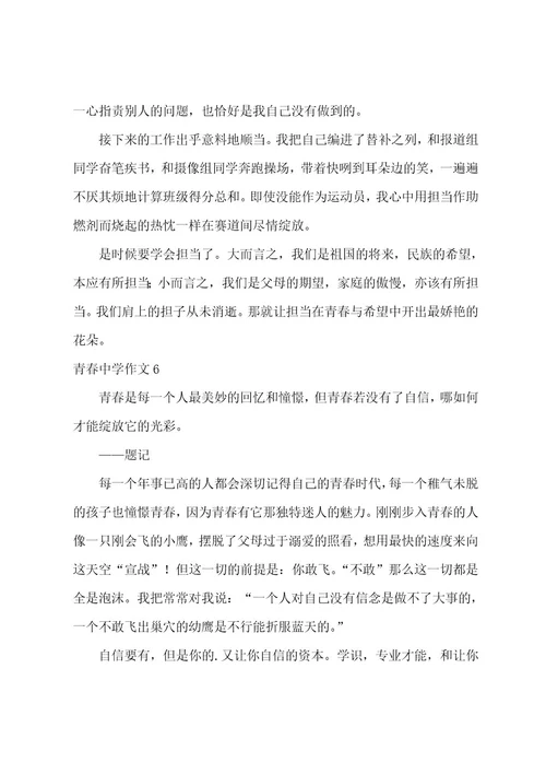 青春高中作文
