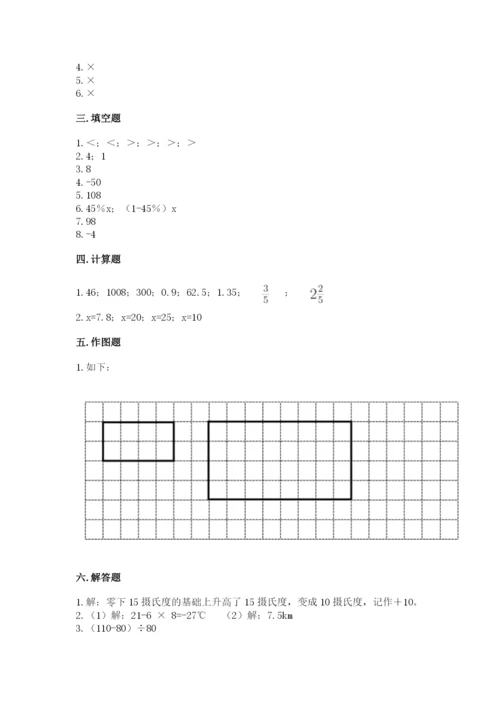 重庆市璧山县六年级下册数学期末测试卷及精品答案.docx