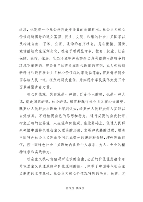 关于积极践行社会主义核心价值观优秀发言稿.docx