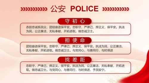 红色大气公安警察执法监督年终工作总结PPT