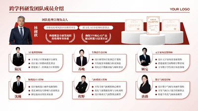 红色商务风7项团队成员介绍PPT单页