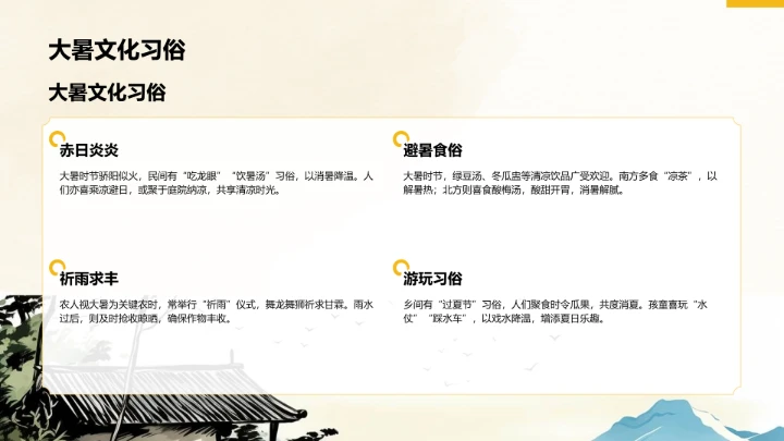 二十四节气大暑PPT模板