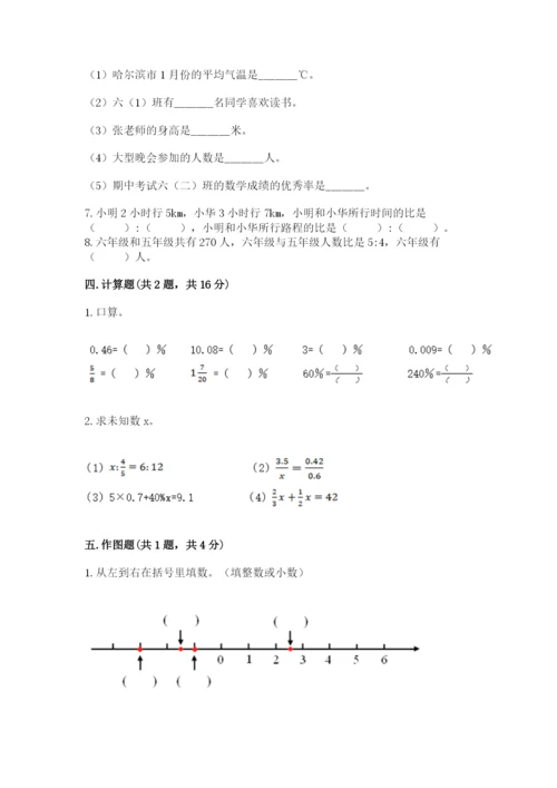 海晏县六年级下册数学期末测试卷精编答案.docx
