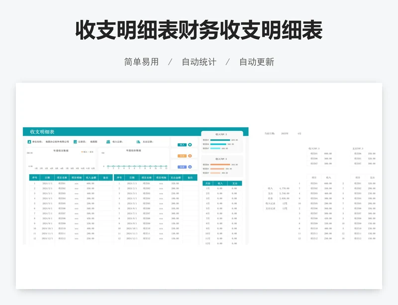 收支明细表财务收支明细表