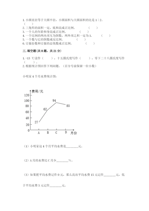 小学六年级下册数学期末卷附参考答案（a卷）.docx