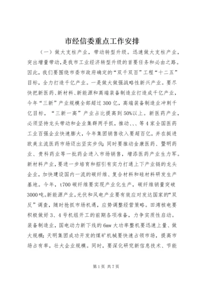 市经信委重点工作安排.docx