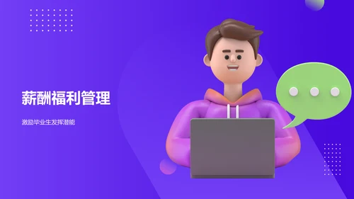 紫色3D风人力资源管理毕业答辩PPT模板
