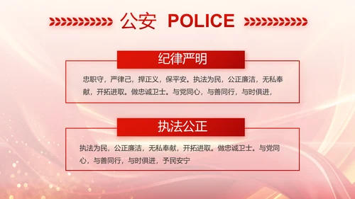 红色大气公安警察风采展示动态PPT封含P