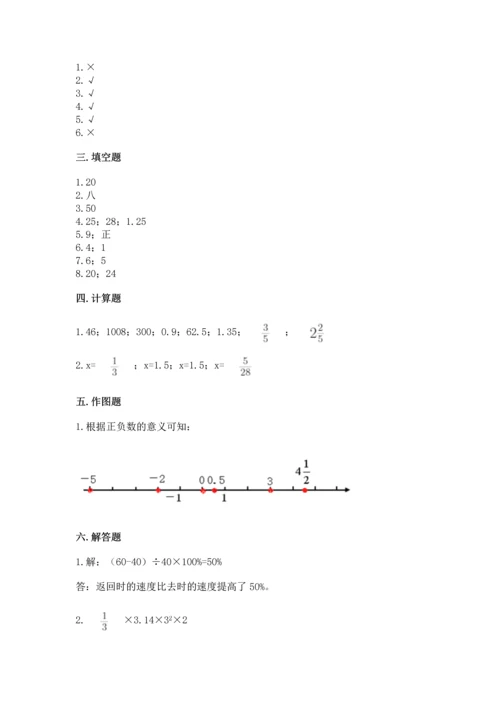 小学六年级下册数学期末卷及参考答案【综合题】.docx