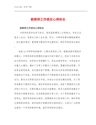 最新新教师工作感言心得体会范文7篇.docx