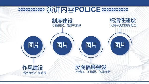 蓝色大气公安派出所工作汇报PPT动态模板
