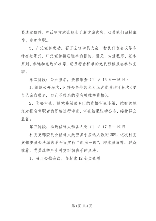 镇村党支部委员会换届选举工作实施方案.docx
