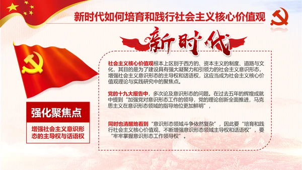 新时代培育社会主义核心价值观PPT模板