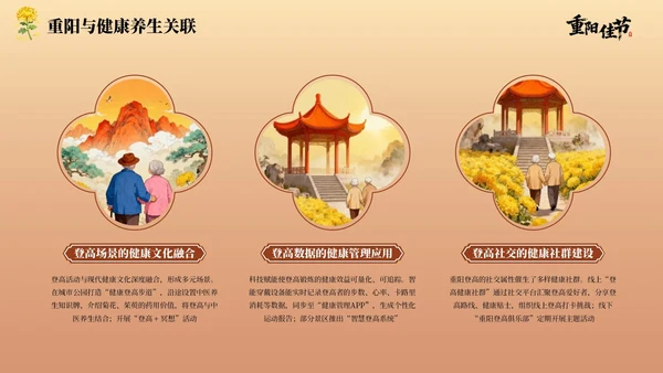 红棕色中国风重阳节主题PPT模板