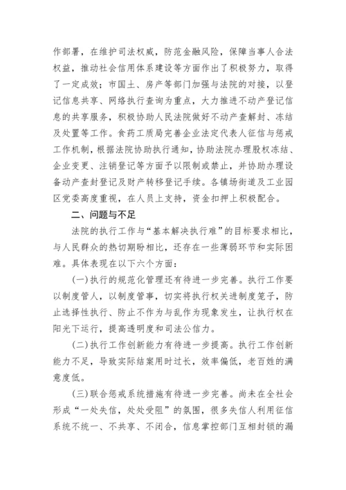 【政协】对法院执行工作实行民主监督的情况报告.docx